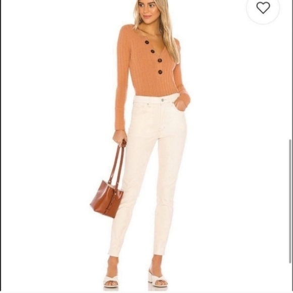 Free People Sweet Jane Velvet Skinny Pants Pearl 25 - Picture 3 of 11